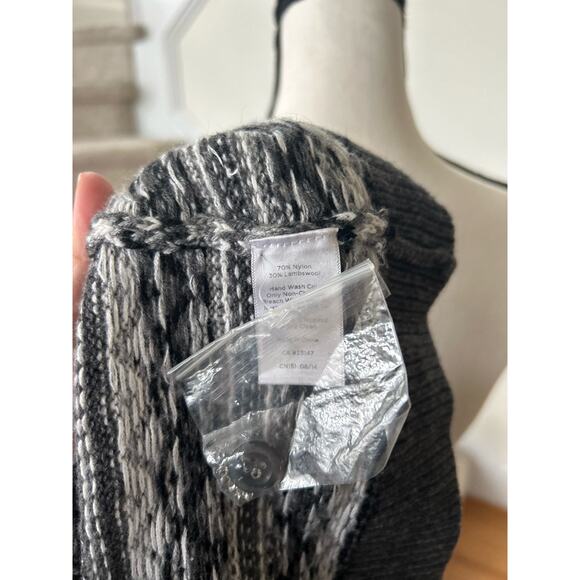 NWOT Talbots Wool Blend Grey Fair Isle Button Up Cardigan - Picture 5 of 6